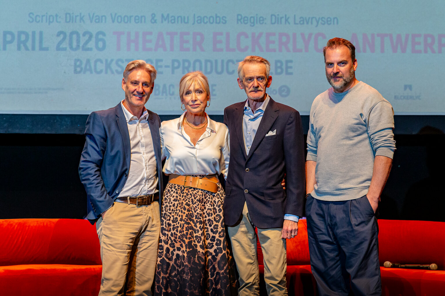 Met Patrick Onzia, Greet Rouffaer, David Cantens en Maarten Bosmans werden afgelopen maandag de eerste namen uit de cast van Dubbele Pot bekendgemaakt. De regie van de komedie is in handen van Dirk Lavrysen - © Steven Hendrix